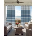 thumbnail image 4 of Blue Ombre Stripe Blackout Curtains 39 Inches Long for Bedroom, Farmhouse Striped Gradient Thermal Insulated Room Darkening Black Out Window Curtain Panels Grommet Drapes for Living Room, 4 of 8
