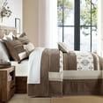 thumbnail image 4 of DDUOXIN 100% Organic Cotton Queen Size Bedspread - 102x120 Striped Reversible Oversized Quilt for Queen Bed, Lightweight Modern Brown Beige Quilts Coverlet Bedding Set with 2 Pillow Shams, 3 Piece, 4 of 11