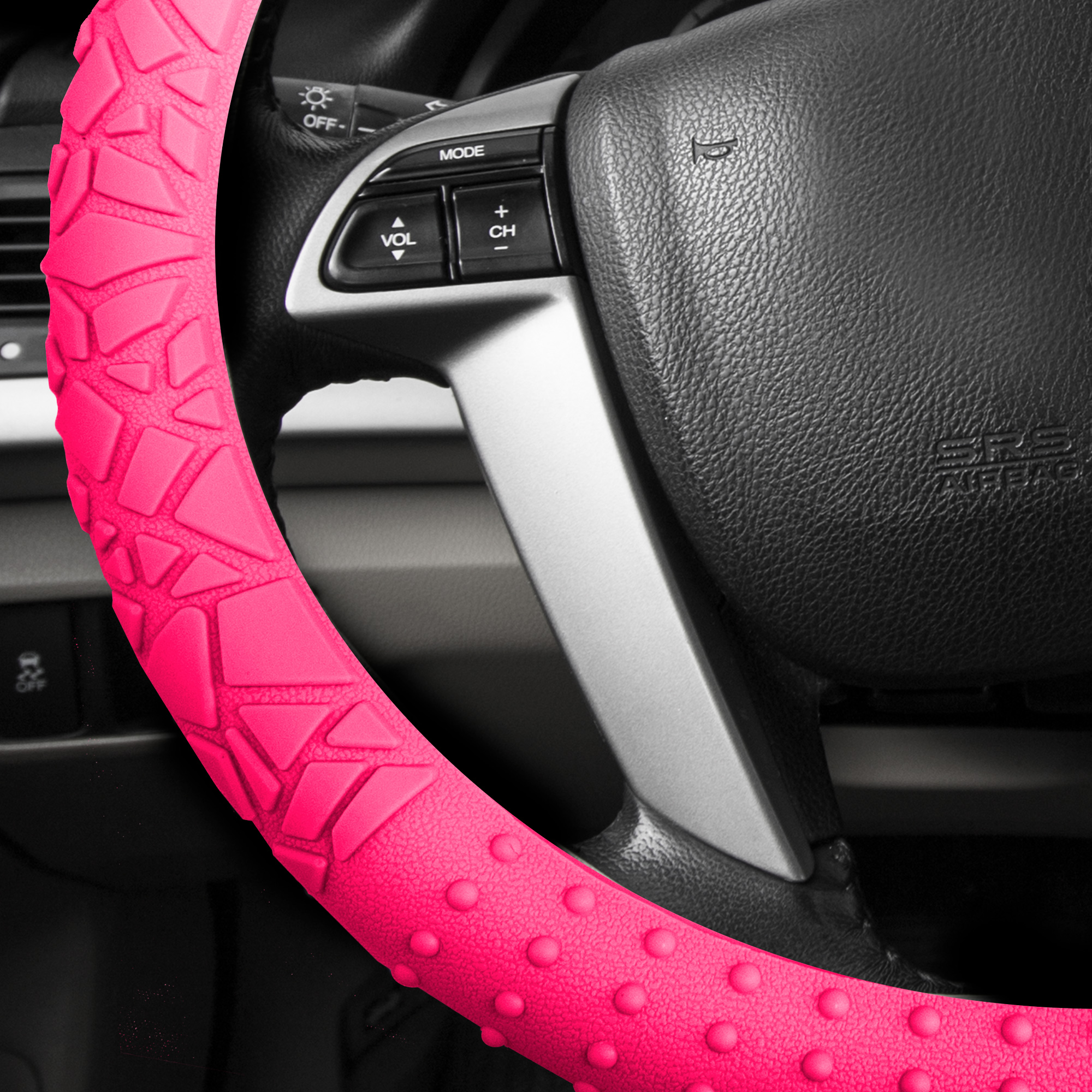 FH Group Silicone Steering Wheel Magenta Cover and Phone holder 1 lb. with Air Freshener - image 3 of 4