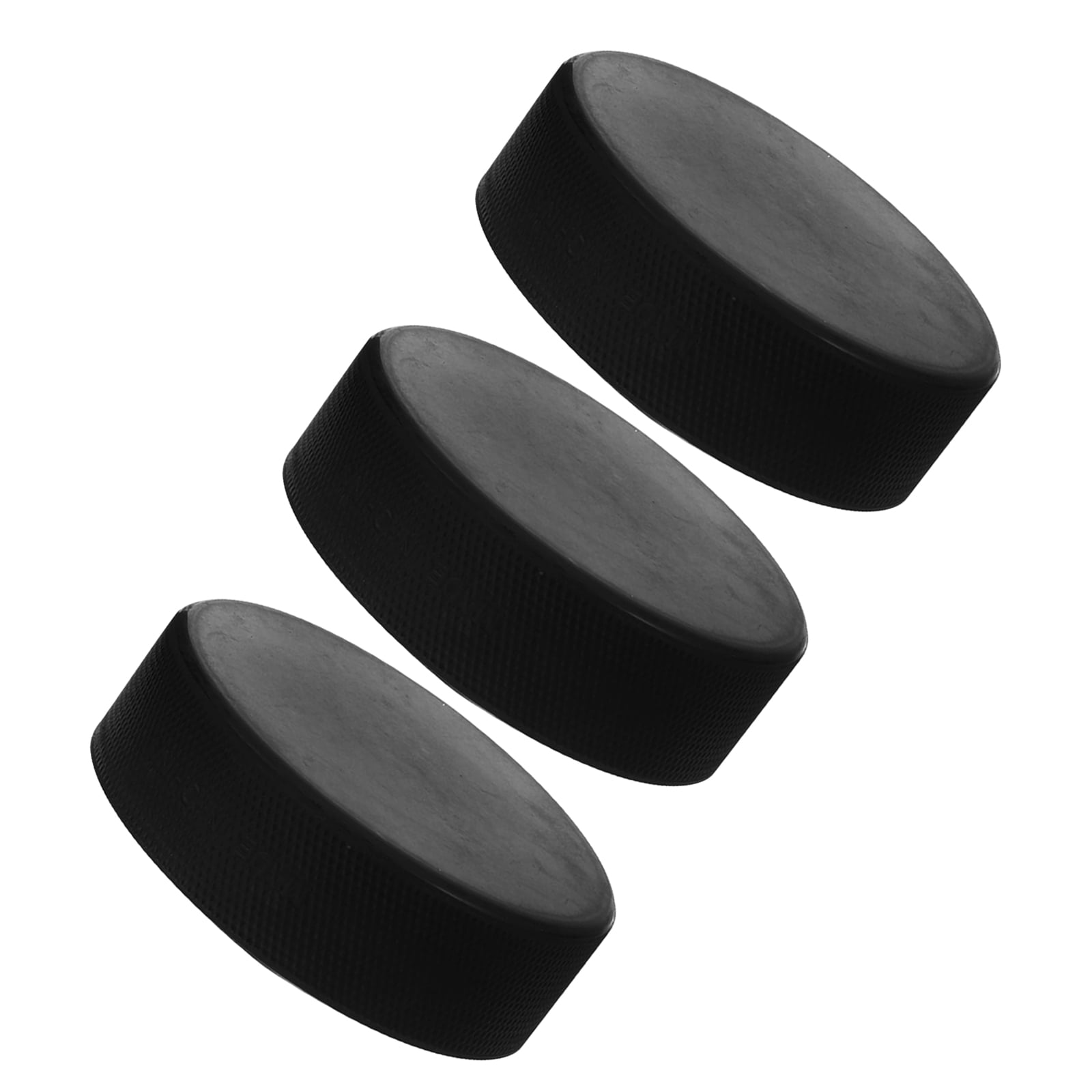 NICEXMAS 3Pcs Black Rubber Hockey Pucks for Training Reusable Ice Hockey Practice Equipment