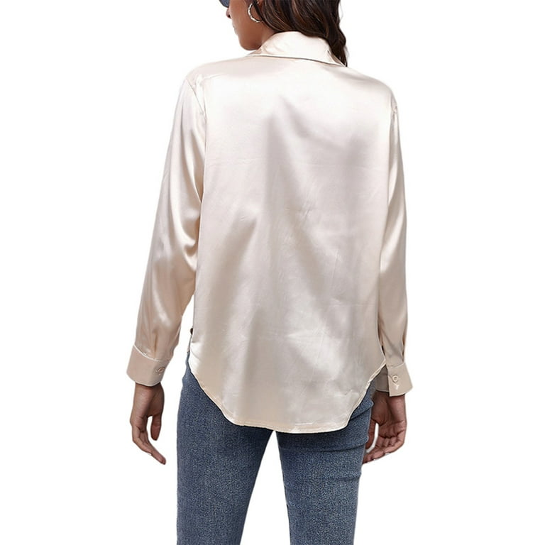 Frontwalk Ladies Tops Long Sleeve Blouse Button Down Shirts Office
