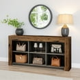 thumbnail image 3 of MAYEERTY 63" Rustic Console Table, 6 Open Compartments Wooden Couch Table for Entryway, 3 of 6