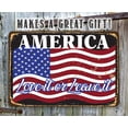 thumbnail image 5 of America Love It Or Leave It Sign - Vintage American Flag Home Decor, Patriotic Display and Independence Day Decoration, July 4th Americana Gift, 12x18 Use Indoors or Outdoors Durable Rustic Metal Sign, 5 of 15