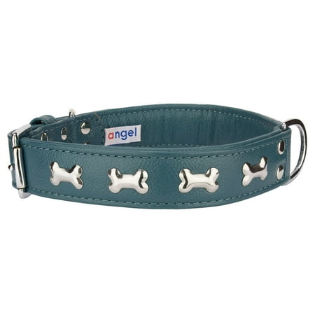 Angel Pet Supplies 41325 Rotterdam Bones Dog Collar in Ocean Blue