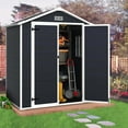 thumbnail image 6 of 6ft x 4ft Outdoor Resin Storage Shed, Sesslife All-Weather Plastic Sheds with Reinforced Floor, Suitable for Outdoors, Waterproof, Black, 6 of 9
