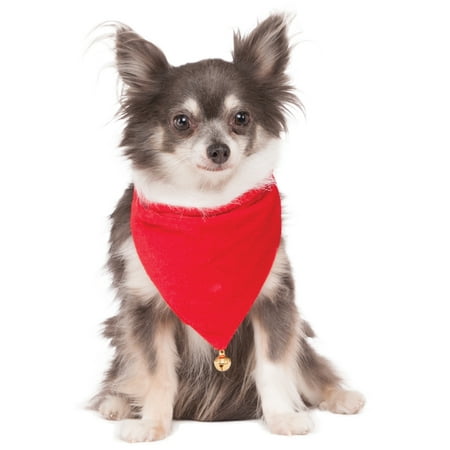 - Santa Claus Pet Dog Cat Christmas Red Bandana Collar With Bell