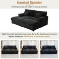 thumbnail image 6 of 83.5" Oversized Chaise Lounge Sofa with USB Ports and Cup Holders, Upholstered Sleeper Sofa with Two Supportive Pillows, 2 Seat Comfy Couch Sofa for Living Room, Black, 6 of 9