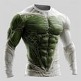 thumbnail image 4 of IWRICH 3D Printed T Shirts for Men Funny Long Sleeve Tshirts Graphic Casual Streetwear Tees 04-Light Green 2XL, 4 of 4