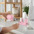 thumbnail image 3 of Dispensador de enjuague bucal Bivclaz de vidrio de 500 ml con portavasos, color rosa, 3 of 7