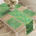 thumbnail image 2 of Ambesonne Floral Table Runner & Placemats, Flourishing Plants Layout, Placemat 4 pcs + Runner 16"x72", Lime Green Multicolor, 2 of 2