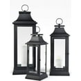 thumbnail image 7 of Serene Spaces Living Rustic Black Hurricane Lanterns with Clear Glass Panels, Indoor Centerpiece, Set of 4, 7 of 7