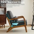 thumbnail image 4 of Ktaxon Set of 2 Accent Chair Corduroy Upholstered Armchair, Reading Club Chair with Pillow and Solid Wood Frame for Living Room Bedroom Furniture Dark Gray, 4 of 10