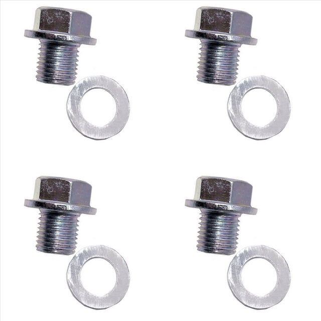 4X 90009-R70-A00 Bouchon de Vidange d'Huile Moteur avec Rondelle pour /, 4X Bouchon de Vidange d'Huile 4X Rondelle, Argent