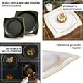 thumbnail image 4 of Efavormart 10 Pack | 10" Black / Gold Wavy Rim Square Hard Plastic Dinner Plates, Disposable Party Plates, 4 of 11