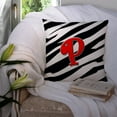 thumbnail image 3 of Carolines Treasures CJ1024-PPW1414 Letter P Initial Monogram - Zebra Red Fabric Decorative Pillow, 14Hx14W, multicolor, 3 of 4