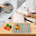 thumbnail image 3 of Yayeee Dish Drying Mat for Kitchen Counter 16" x 18" Microfiber Super Absorbent Coffee Decorative Pad, Red Green Tartan Pattern, 3 of 9