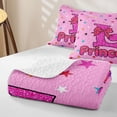 thumbnail image 4 of spefrowx Dreamy Princess L Letter Twin Quilt Set for Girls Boys, Kawaii Cartoon Stars Bow Twin Coverlet Set, 2-Piece, 4 of 7