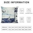 thumbnail image 5 of PHYHOO  Lighthouse Throw Pillow Cushion Cover, Nostalgic Watercolors with Gull Anchor Lighthouse Nautical Theme, Decorative Square Accent Pillow Case,  Navy Blue White, 5 of 5