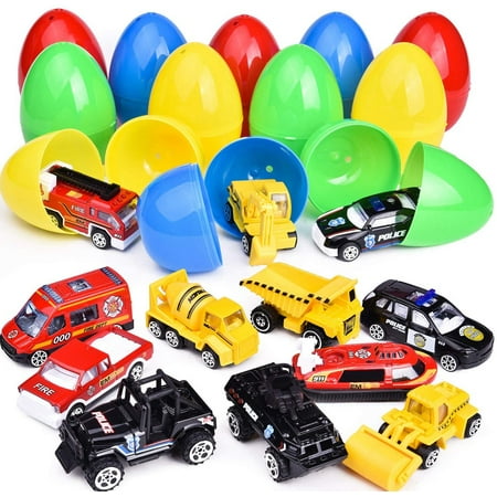 12 PCs Diecast Cars, Surprise Eggs for Halloween Party Favor, 3.15 Inch Surprise Eggs, Halloween Toys F-294