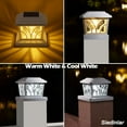 Solar Post Cap Lights Outdoor, Aluminum Glass 2 Modes Edison LED Bulbs