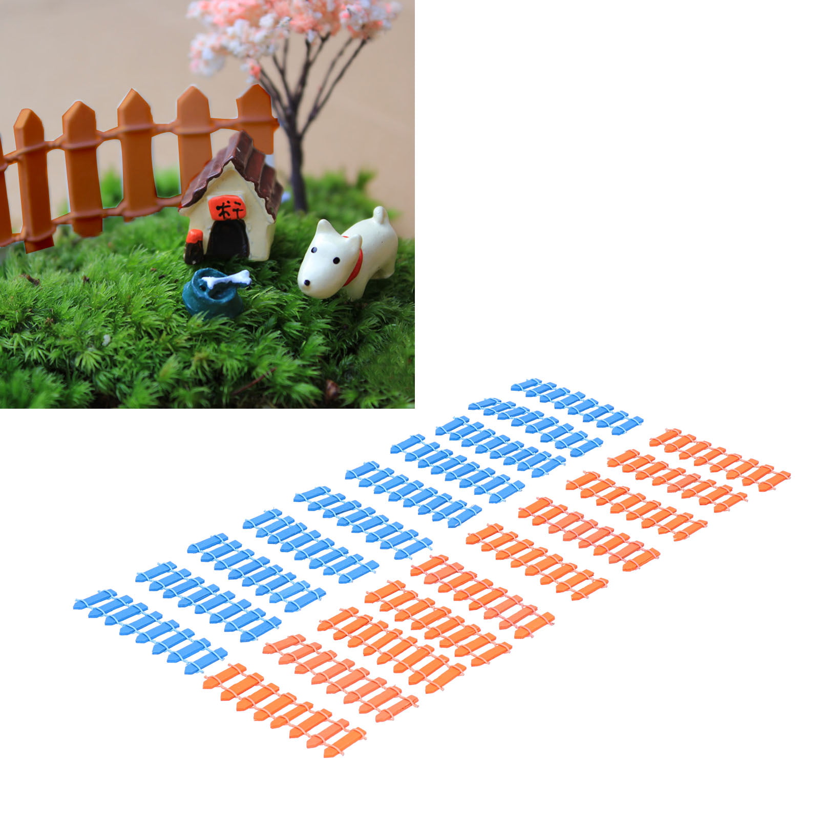 10x Wood Gardening Fence Miniature Figurine Craft Micro Landscape Ornament Decor 