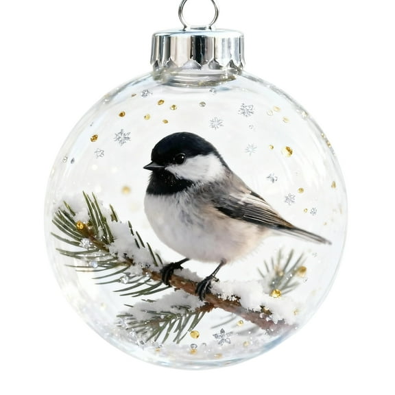 WUJGXI Transparent Christmas Ball Ornaments Clear Acrylic Bird Memorial for Xmas Tree Home Party Decor Festive Holiday Tree Decoration