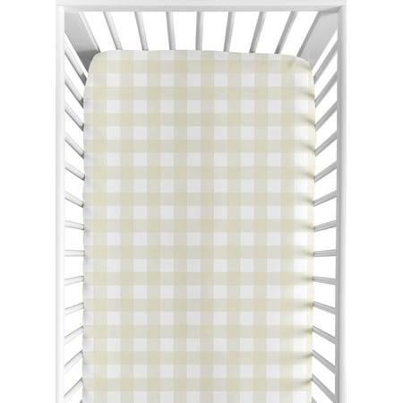 UPC: 0846480063513 | Sweet Jojo Designs Beige and White Buffalo Plaid Check Baby or Toddler Fitted Crib Sheet for Woodland Camo Collection