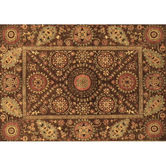 Ahgly Company Indoor Rectangle Oriental Brown Traditional Area Rugs, 5' x 7'