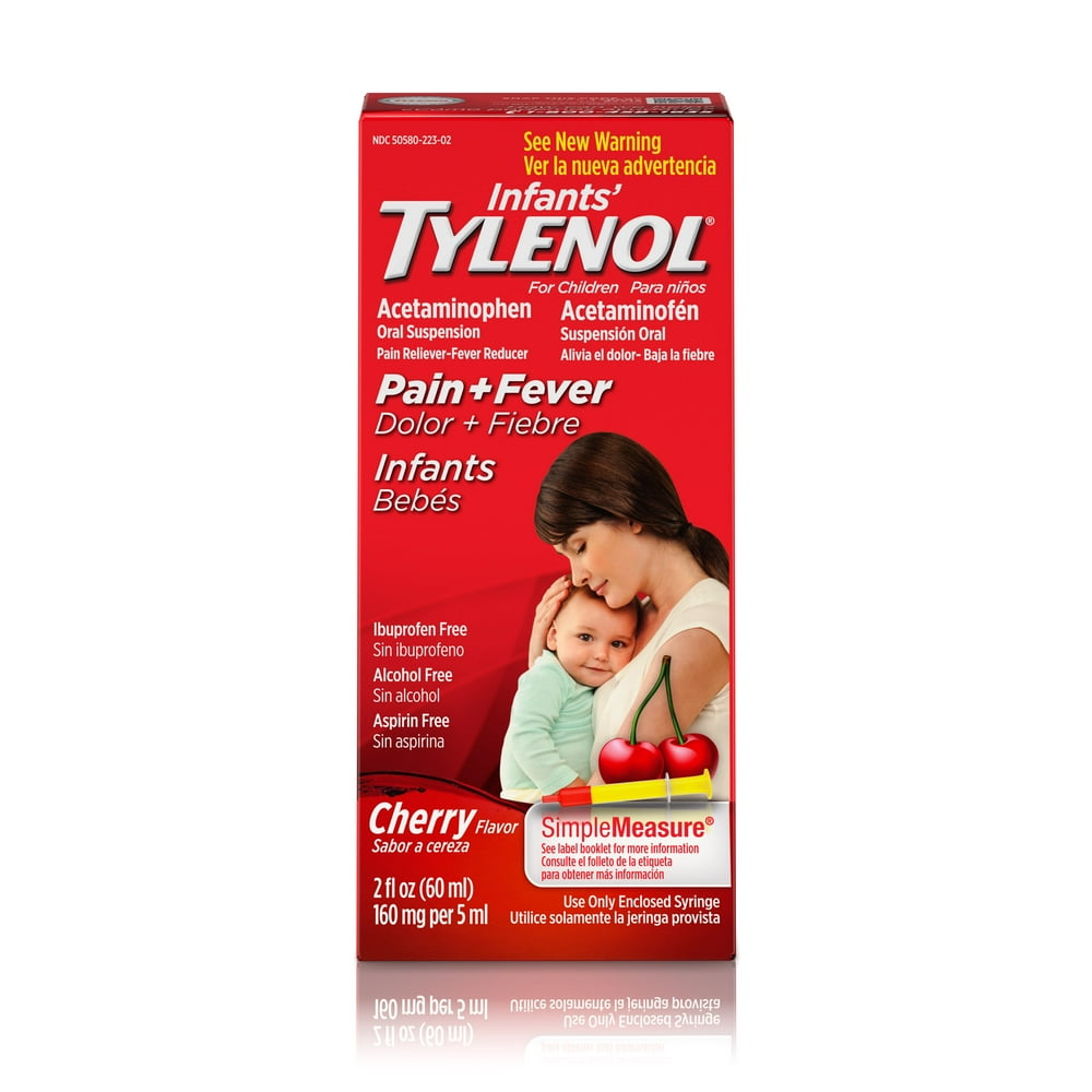 Infants Tylenol Acetaminophen Liquid Medicine Cherry 2 Fl Oz