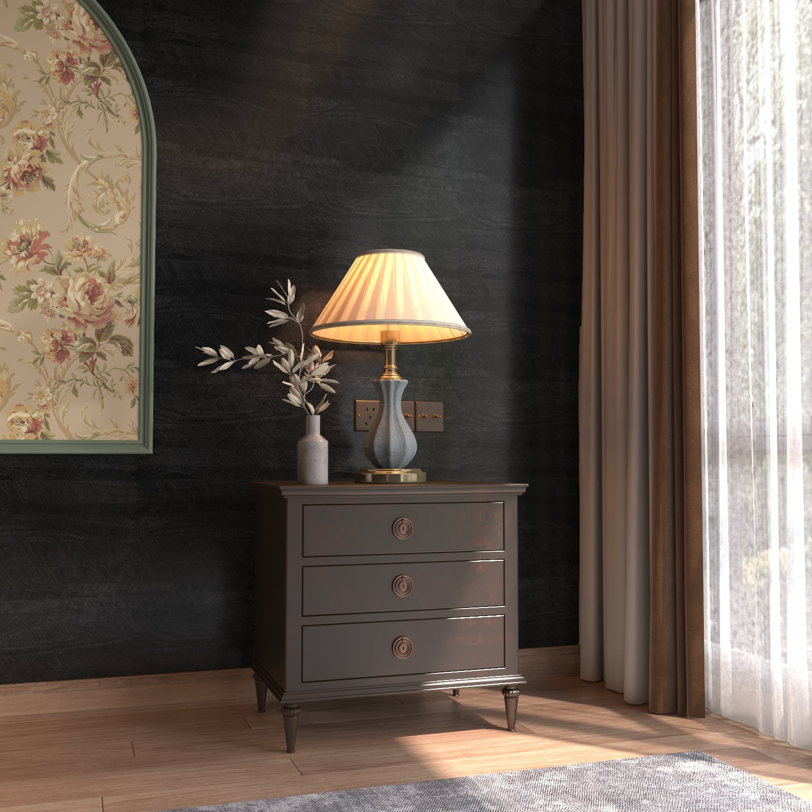 VOLEAAR Black Wood Contact Paper 15.7 x 393.7 Inches Peel and Stick Wallpaper Vinyl Self Adhesive Removable Waterproof Wood Look Grain Wall Paper for Wall Countertop Cabinet