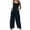 jumpsuits for women-Navy, variant on Plus Size Jumpsuits For Women Elegant Sleeveless Spaghetti Straps Rompers With Pockets Solid Color One Piece Overall
