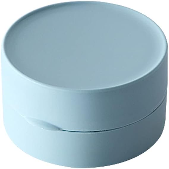 Nvzi Jabonera portátil, contenedor de viaje, jabonera impermeable y sellada para viajes, ducha, gimnasio y actividades al aire libre (redonda, azul)