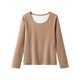 thumbnail image 1 of Ropa interior térmica para mujer, color sólido, cuello redondo, terciopelo grueso, manga larga, ajustada, ropa interior cálida, pijama de poliéster para mujer, 1 of 8