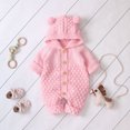 thumbnail image 3 of Aunavey Baby Newborn Hooded Knitted Winter Jumpsuit Toddler Boy Girl Overalls One-Piece Bodysuit, 3 of 8