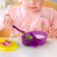 thumbnail image 2 of Tazón de aperitivos para bebés con patrón aleatorio, platos de almacenamiento de alimentos para niños, plato de alimentación para bebés antiderrames, vajillaverdePorcelana Deng Xun unisex, 2 of 2