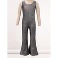 thumbnail image 3 of DPOIS Kids Girls Shiny Metallic Jumpsuit Performance Costume Black 5-6, 3 of 7