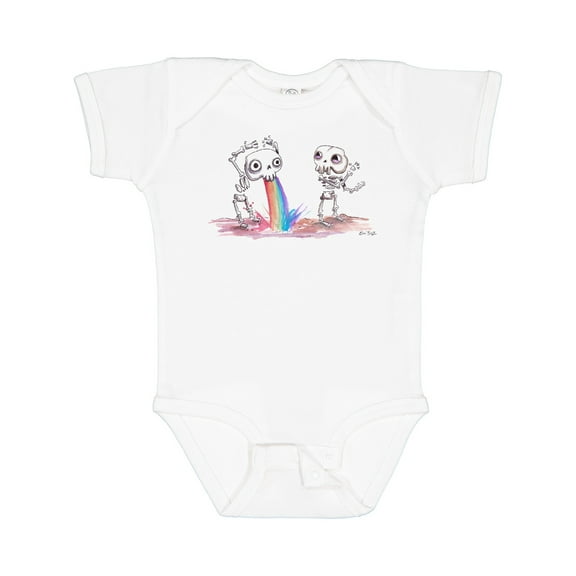 Inktastic Skeleton Pukes Rainbow Boys or Girls Baby Bodysuit