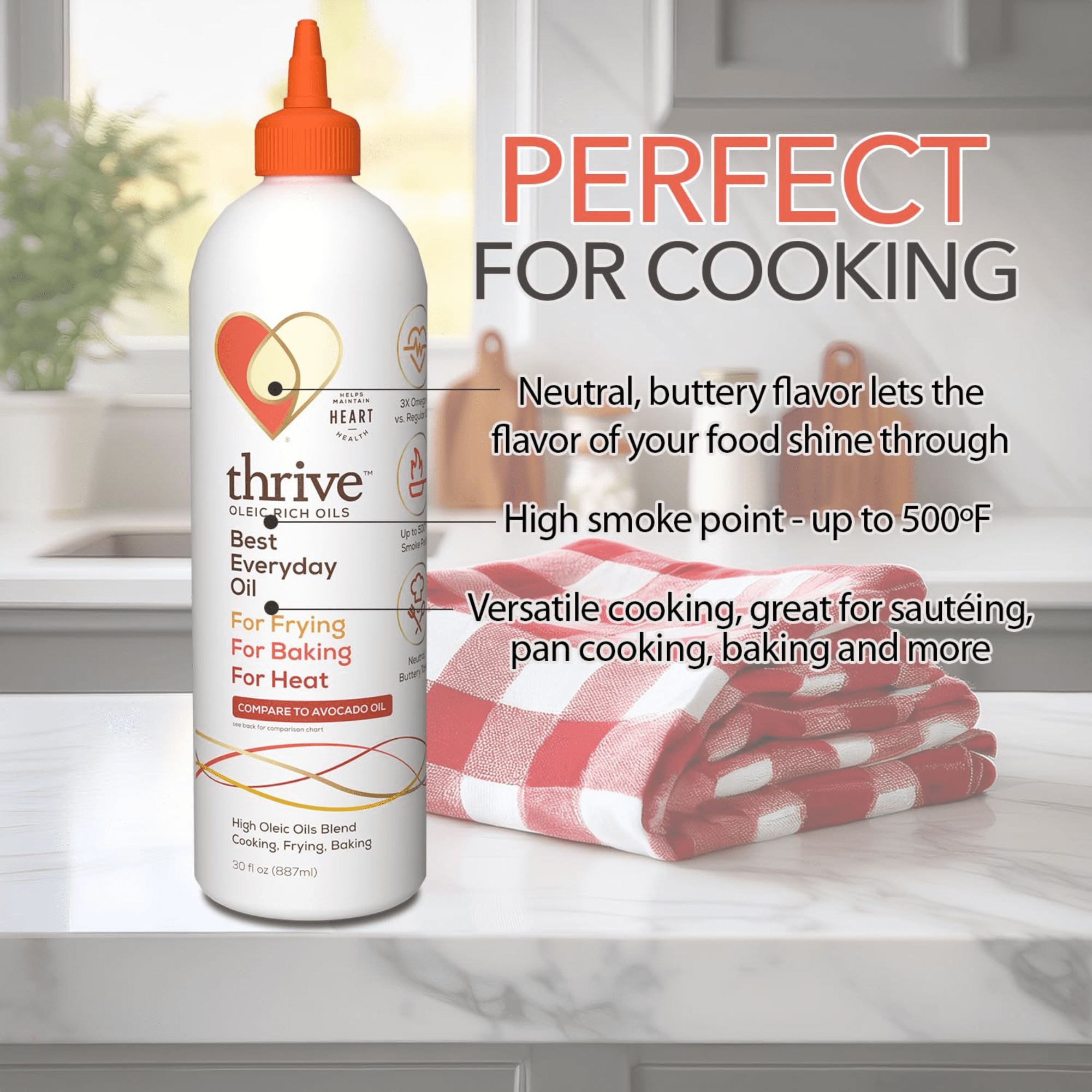 Thrive Oleic Rich Cooking Oil Blend - 30 fl oz Squeeze Bottle, 1 Pack