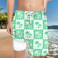 thumbnail image 2 of Gubotare Boys Graphic Shorts Boys Swim Trunks with Boxer Brief Liner Compression Boy Bathing Suit Quick Dry Beach Swimsuit Toddler Swim Shorts (Green,Size 8-9 Years), 2 of 4