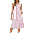 thumbnail image 1 of Wo-Fusoul Robe Décontractée Sans Manches à Pois pour Femmes avec Poches, Col Rond, Tissu Extensible, Polyvalente pour Usage Quotidien, Fêtes et Occasions Décontractées, Design Confortable et Respirant, 1 of 6