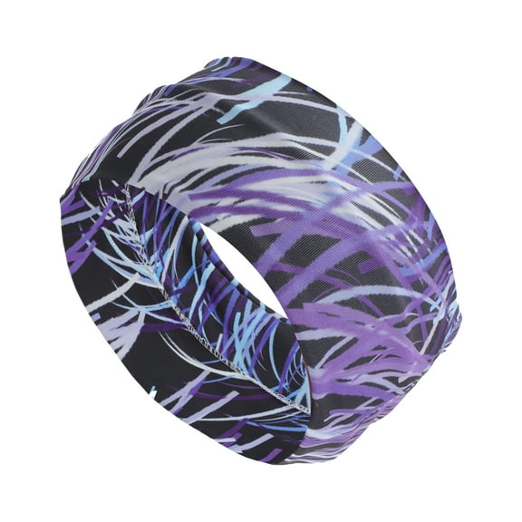 Unique Bargains 1 Pc Comfortable Headband Elastic Printed Headband for Sport Blue