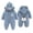 Blue, variant on Newborn Warm Hoodie Romper Puffer Jacket Winter Clothes Cute Jumpsuit Romper Infant Hooded Fleece Coat Jacket Outwear Baby Girls Boys Snowsuit