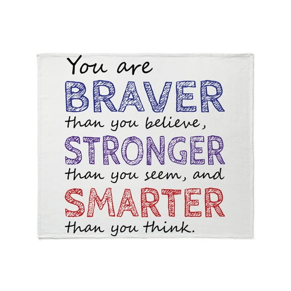 CafePress - Braver Stronger Smarter Throw Blanket - Soft Fleece Throw Blanket, 50"x60" for All Ages