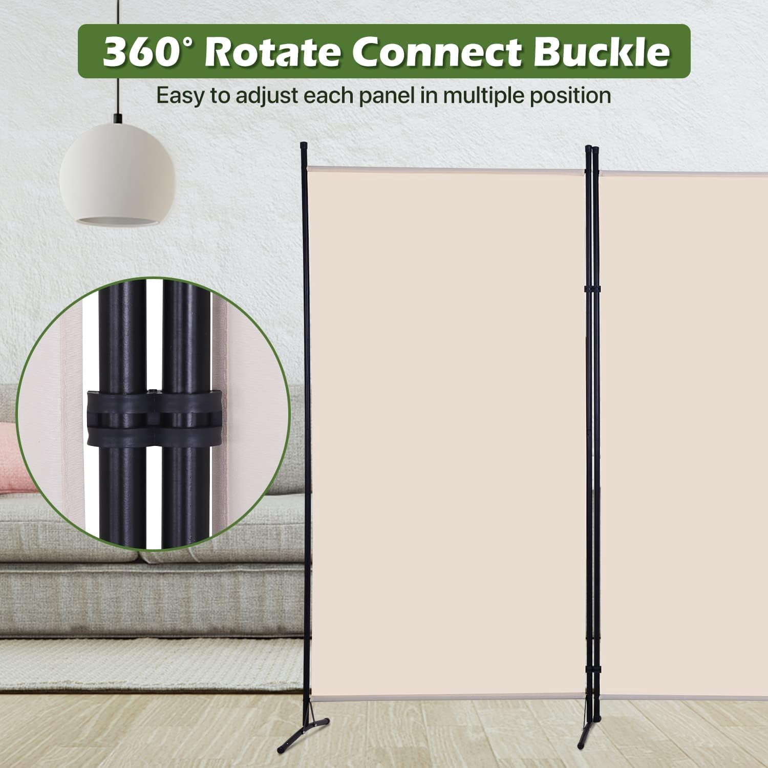 Dkelincs 3 Panel Room Divider Folding Privacy Screen Portable Freestanding Partition Room for Home & Office, Beige