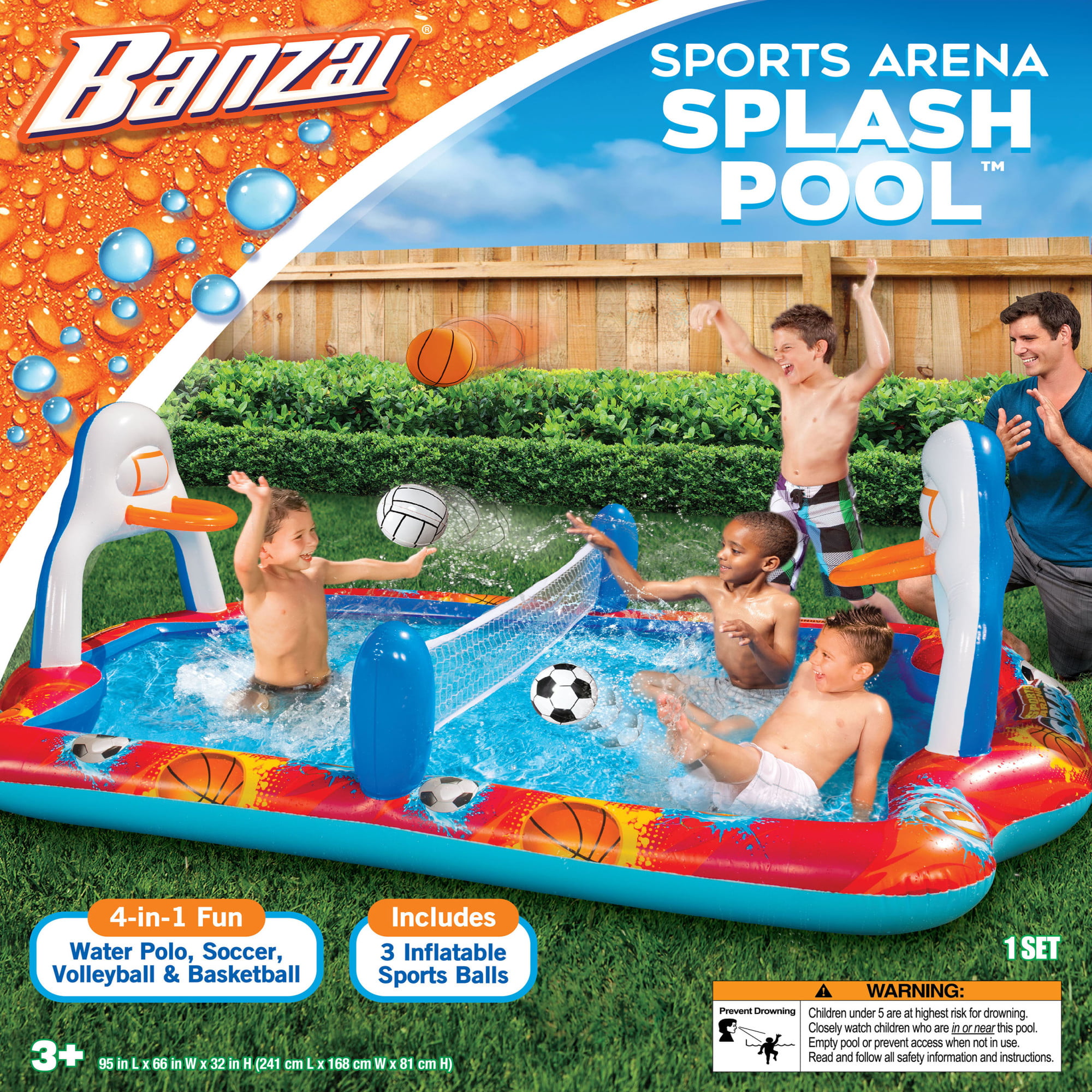 Banzai Splashtime Fun Round Inflatable Pool 