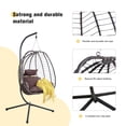 thumbnail image 4 of Guyii Outdoor/Indoor Egg Chair Patio Hanging Chair, Rattan Swing Chair with Stand, Wicker Hanging Chair with Cushion, 280 lbs Maximum Weight, Brown, 4 of 5