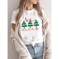 thumbnail image 1 of Ropa de vacaciones para mujer, camiseta con estampado de letras dulces de los años 90, camiseta estampada, camisetas de año nuevo, moda de feliz navidad 2025, 1 of 5