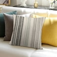 thumbnail image 3 of BANET  Striped Throw Pillow Covers Modern Farmhouse Decorative Square  Pillow Case for Sofa Couch Bed 18x18in, 3 of 5