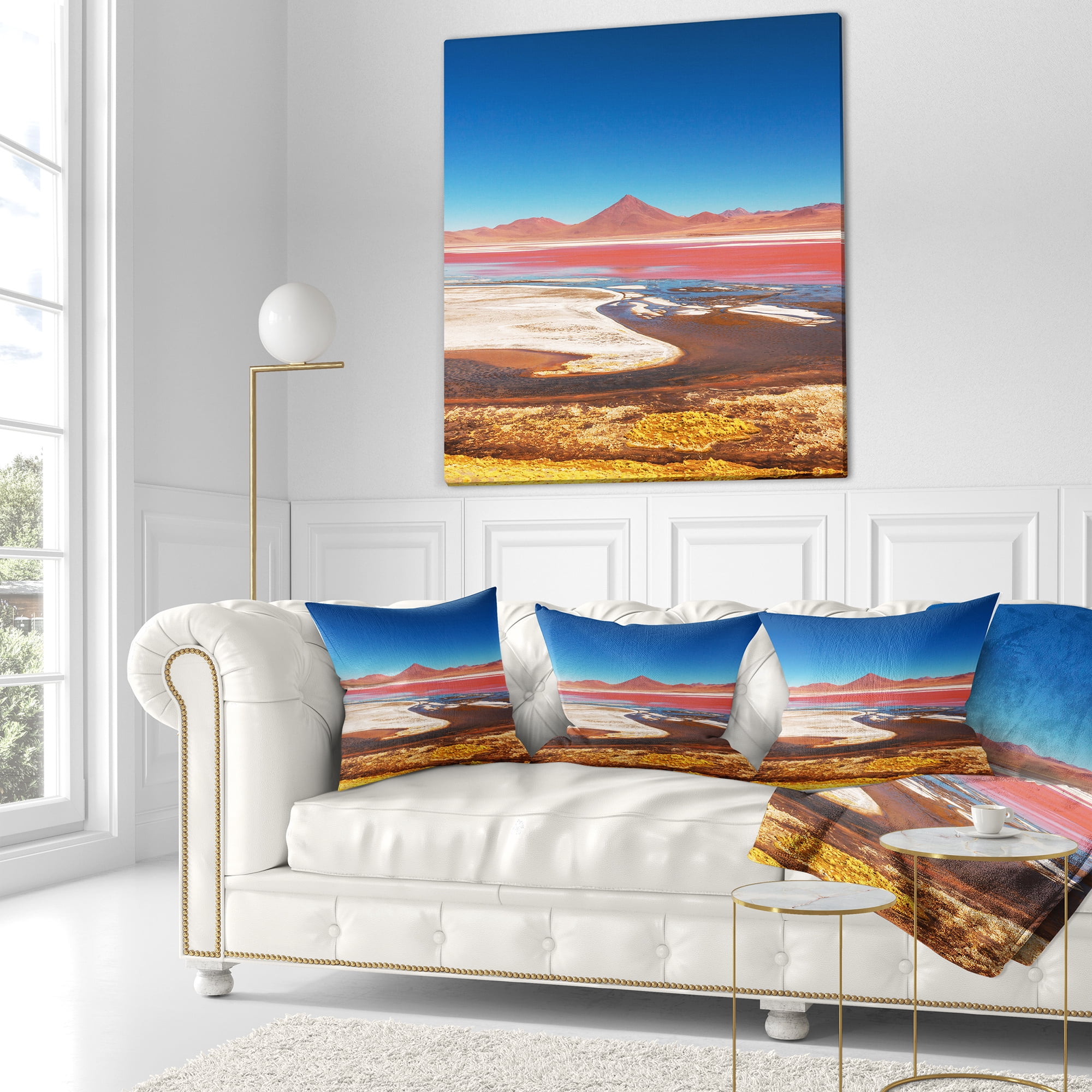 Designart High Mountains in Bolivia - Landscape Wall Throw Pillow - 18x18