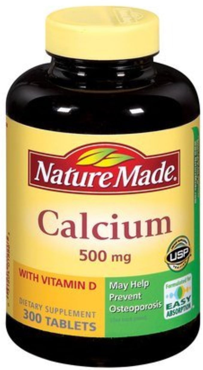 Nature Made Calcium 500mg With Vitamin D 400 Iu Tablets 300 Ea Pack Of 3 Walmartcom